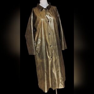 VINTAGE Bloomingdale’s Snakeskin Print Vinyl Raincoat - Rare 90s Trench